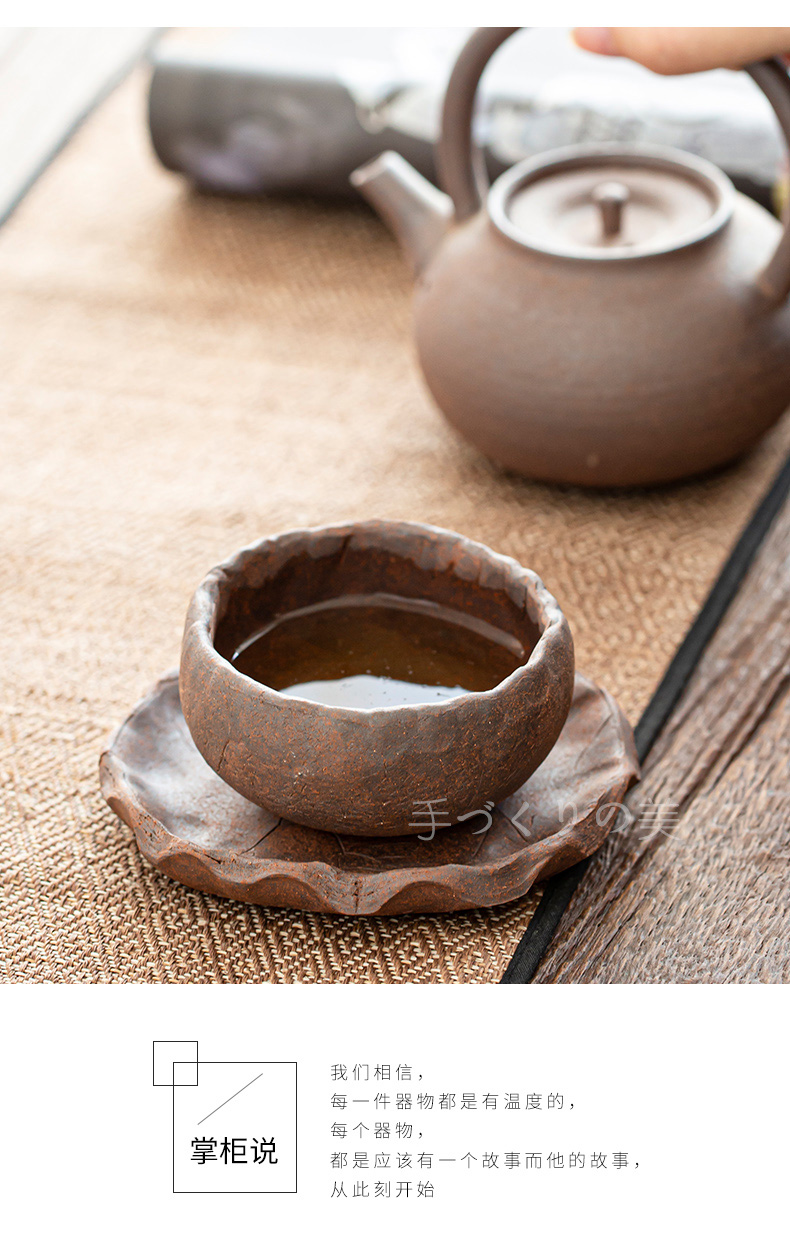 Japanese coarse pottery hand hat to kung fu tea tea cups of tea cups masters cup sample tea cup small bowl