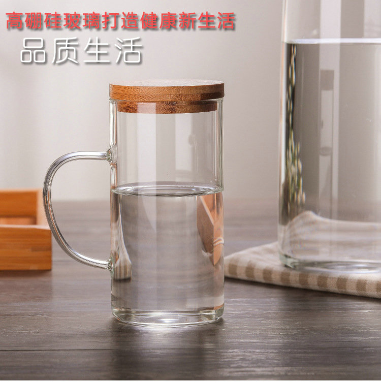 Nordic cold wind heat - resistant glass teapot cool water kettle set of suit with bamboo juice pot cover glass cups