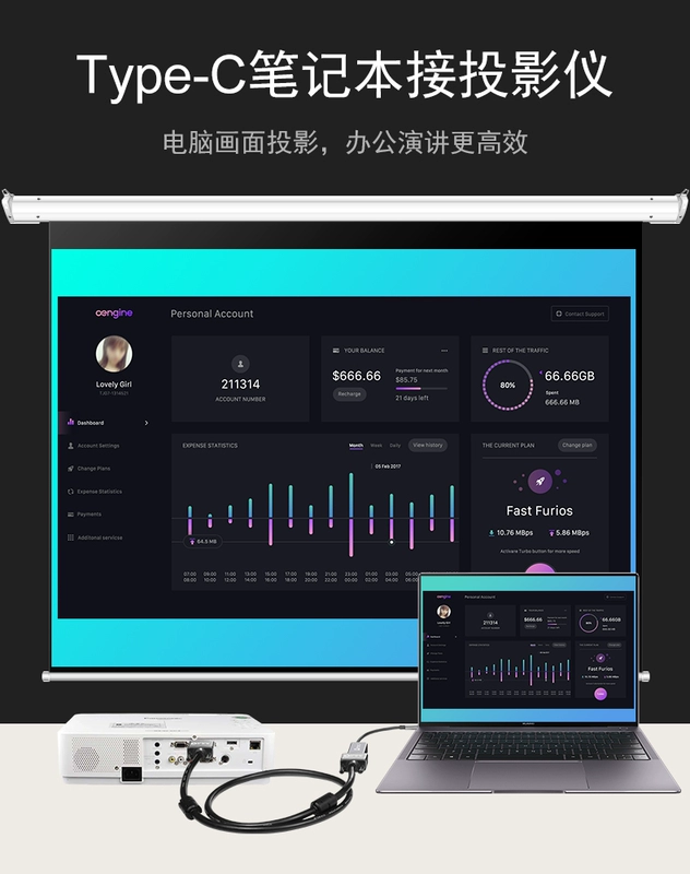 Up và ổn định Type-C HDMI adapter để VGA điện thoại bến kê Huawei usb Mate10 P20 Sét 3 Phụ kiện của Apple MacBookPro chuyển đổi máy tính xách tay - Phụ kiện máy tính xách tay
