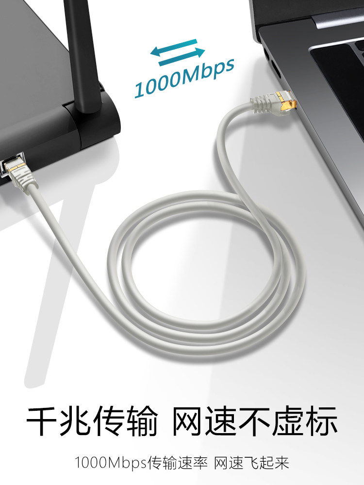 Darewen Ethernet Cable Gigabit Home Use Category 6 Cable Broadband Cable Computer Connection Network Router Extension Category 10.7m