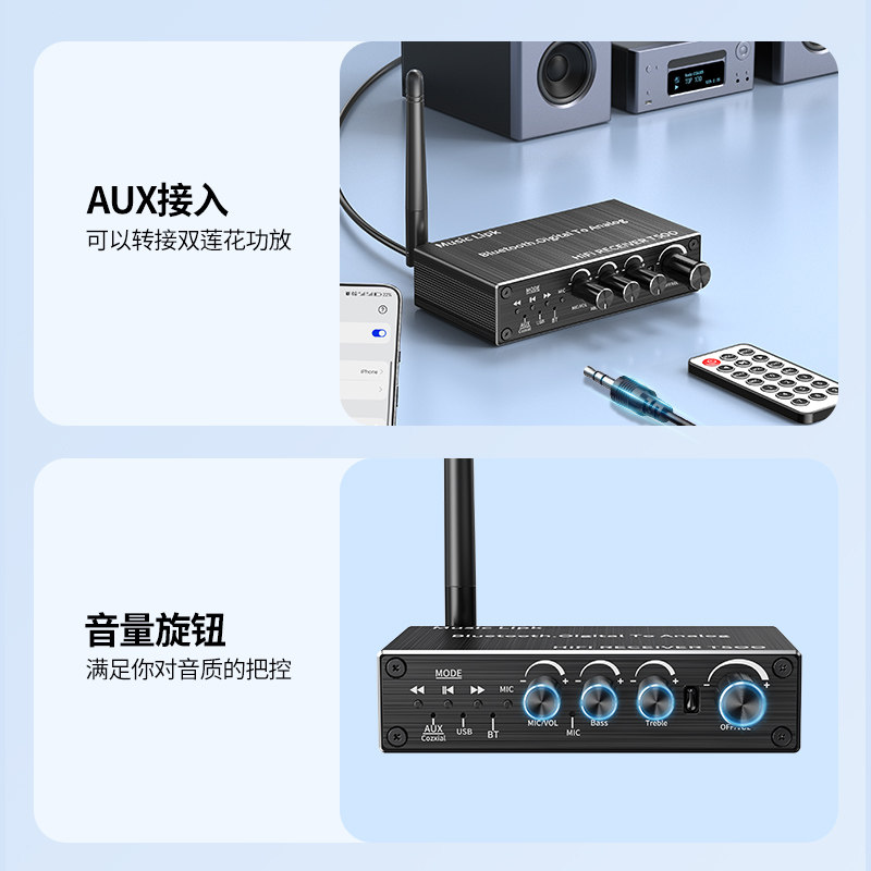 Darewin Bluetooth Receiver 5.3 Audio for Old Amplifiers, Modified Speaker Box, Wireless Stereo