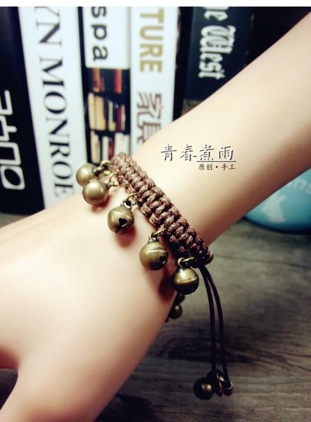 Mori cô gái chuông tay dệt cổ điển dân tộc gió bạn gái sinh viên vòng tay dây vòng chân nam và nữ món quà hoang dã - Vòng chân vòng đeo chân nữ