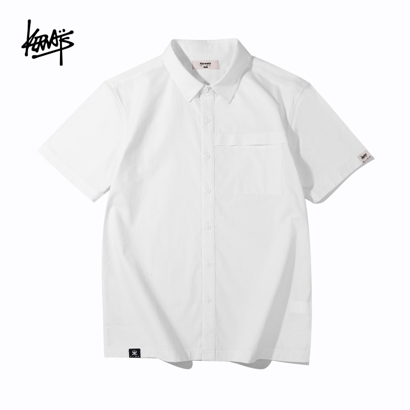 Kerwats Brand Large Size Unisex Summer Pure Cotton White Loose Short-Sleeved Shirt for Men and Women