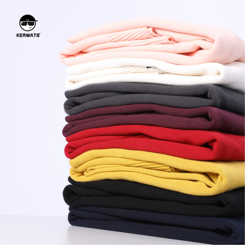 Kerwats Pure Cotton Sweater Men's Knitwear Plus Size Oversized Casual Loose Round Neck Base Shirt
