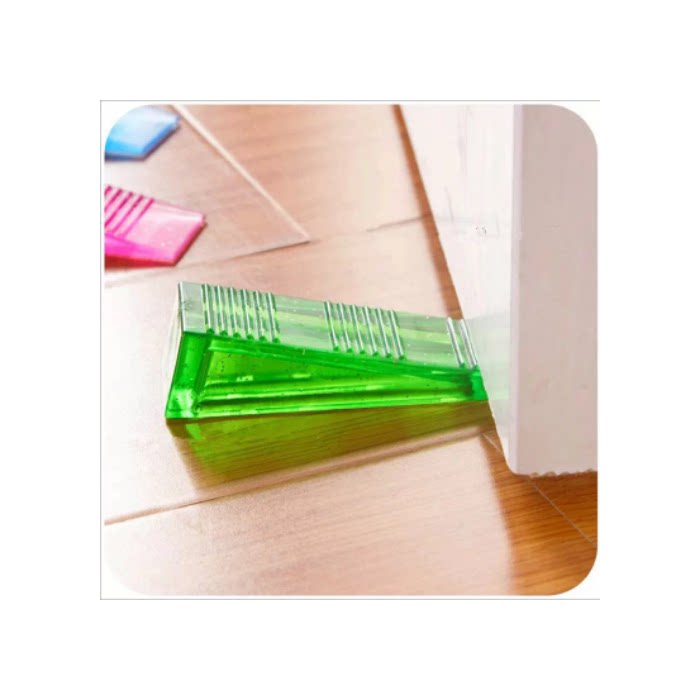 JM color transparent plastic windproof door stopper door child safety door stopper crystal glue anti-collision door card door block