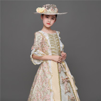 Childrens European court British clothing European girls vintage princess dress dress Childrens performance clothing