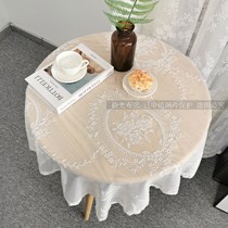 French vintage lace tablecloth ins pastoral American European white scarf dessert table hollow coffee table tablecloth