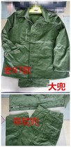 Laobaqi winter training suit mens 87 style grass green polyester zipper outdoor work clothes fat collection