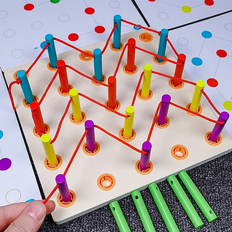 Kindergarten puzzle area corner Montessori threading board small and medium-sized class operation materials Montessori early education sense unified play teaching aids