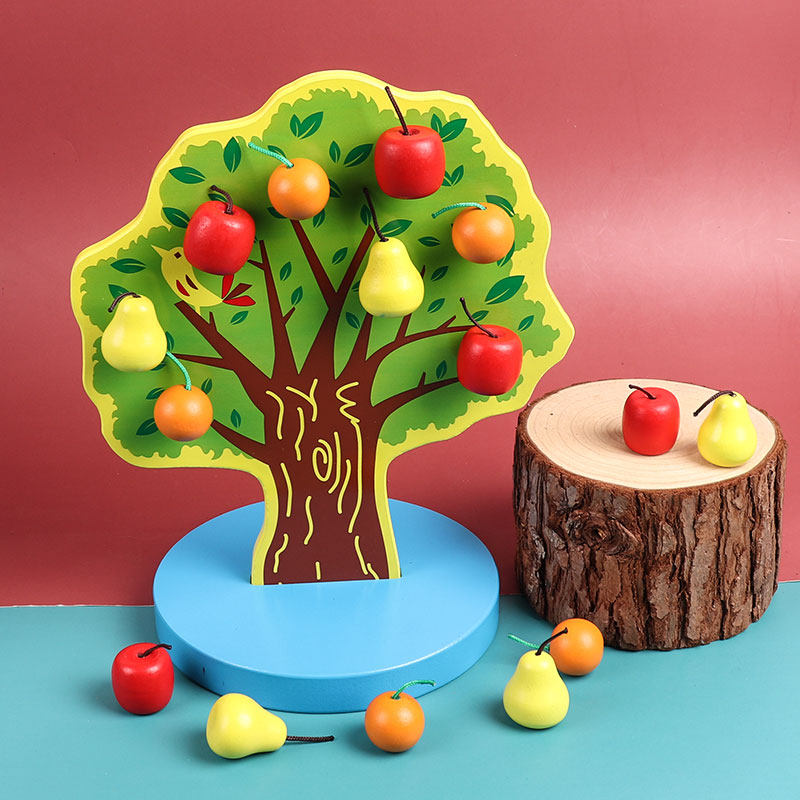 Baby fine motor training Montessori early education kindergarten educational toys 1-3 years old 2 intelligence magnetic picking apple tree