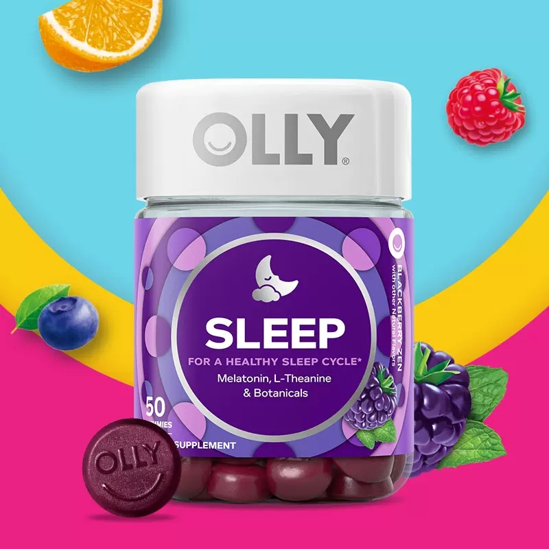 OLLY褪黑素软糖安瓶睡眠sleepwell睡眠退黑色素50粒