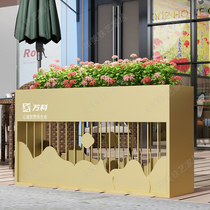 Commercial street Combination Wrought iron flower trough Creative flower box Flower pot decoration Villa Outdoor golden flower bed Square Sales Department