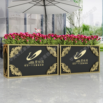 Outdoor combination flower stand Flower pot custom Wrought iron galvanized anti-corrosion flower box Flower bed sales office Commercial street square flower box