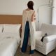 Korean chic summer new simple casual casual machine backless sleeveless hollow knitted mid-length dress for women