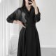 Korean chic autumn and winter French lapel design sense niche waist temperament suit style long shirt dress female