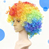 Clown Rainbow Wig Headgear for Children and Adults, Performance Props, Fan Afro Rainbow Color Wig Set