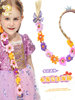 Frozen Rapunzel Wig Braids Kidsren's Crown with Flower Braids Long Hair Princess Headband Braid Skirt Accessories