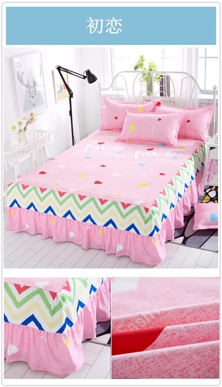 Khăn trải giường bằng vải cotton đơn loại 1,5 m 1,8x2.0m tạp dề bụi trải giường đặt đôi 2x2.2 váy giường