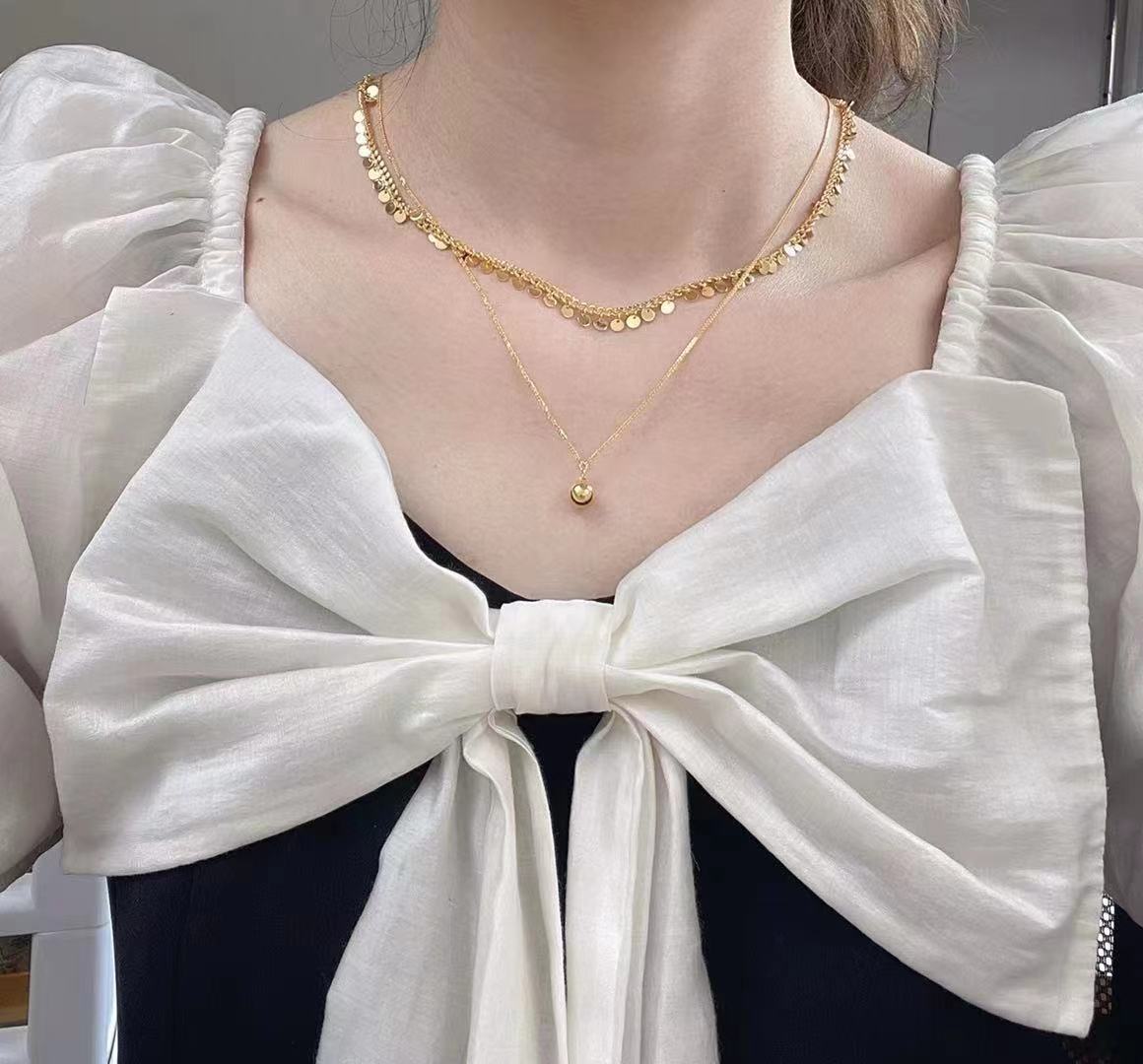 Gold necklace fine 5G process necklace of gold necklace and nearly 2,000 products in Live stream of Yan Mengya