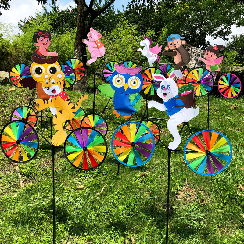 Animal Tread Bike Windmill Turntable Children Gift Toy Building Disc Attractions Kindergarten Decoration Shake Sound Shooting Props