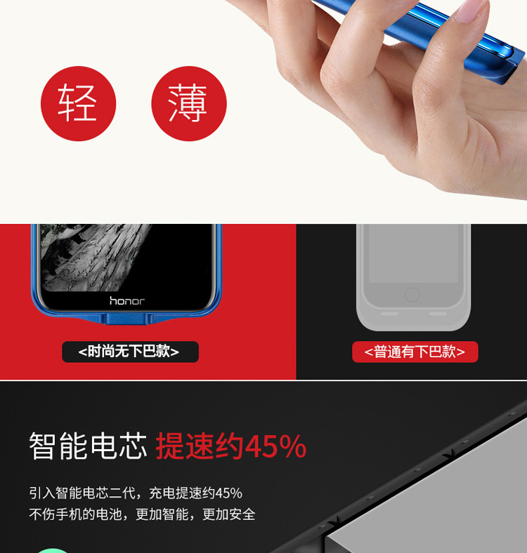VEKJ Huawei vinh quang 9i kẹp pin sạc Po vinh quang 9 phiên bản trẻ với dấu vân tay chuyên dụng điện thoại di động vỏ điện 8x max - Ngân hàng điện thoại di động cuc sac du phong
