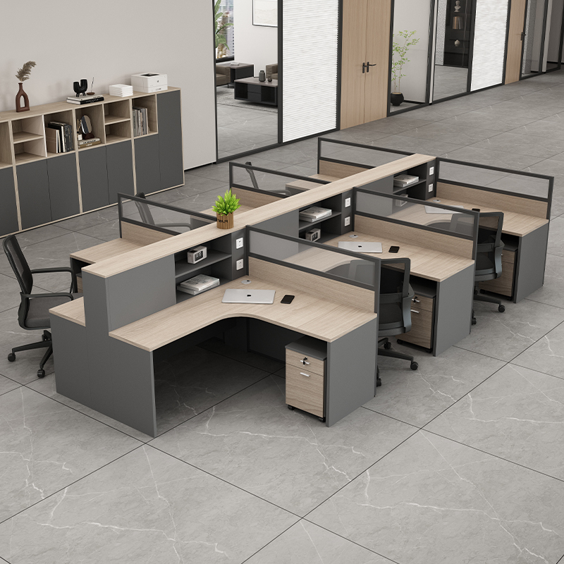 Staff Desk and Chair Combination Double Financial Desk Office Screen Partition Four-Person Staff Furniture