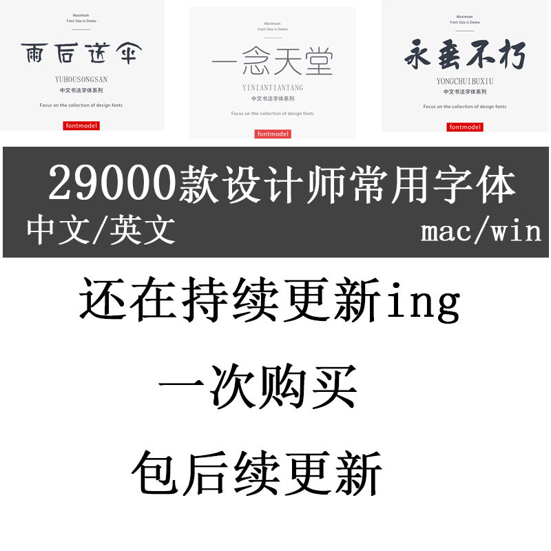 ps pri cdr ppt Chinese Advertising Design Font Installation Package plug-in material Library Computer Download mac