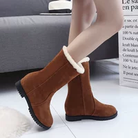 Mùa đông học sinh trung học Hàn Quốc ủng tuyết tăng đôi giày cotton ấm áp trong đôi giày ống dài boot nữ cổ thấp