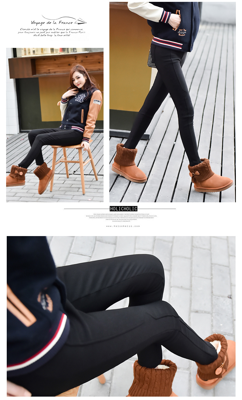 Quần legging đen mặc ngoài mùa thu nữ mùa đông và quần bút chì dày 2018 mới eo cao cộng với quần skinny skinny nhung quần áo tập gym nữ