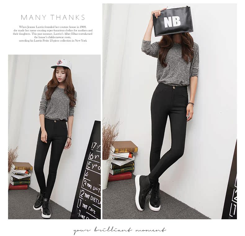 Cộng với chất liệu nhung dày bên ngoài mặc quần legging nữ bó sát cạp cao quần ấm khóa đơn khóa kéo kích thước lớn chân quần bút chì quần áo nữ