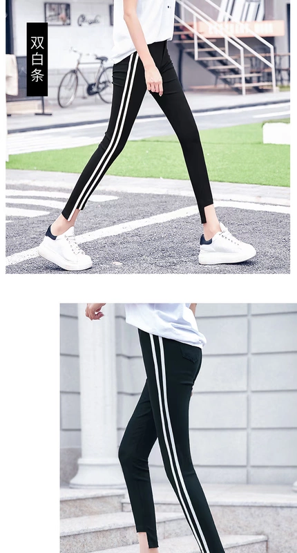 Mùa xuân 2020 quần legging mới mặc mùa xuân và mùa thu quần nữ phần mỏng màu đen bó sát chân bút chì quần mỏng - Khởi động cắt