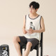 ເສື້ອຍືດຜູ້ຊາຍ summer boys ice silk suit sleeveless home clothes can be worn outside sports large size summer