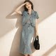 ຊຸດ denim ແຂນສັ້ນຂອງແມ່ຍິງລະດູຮ້ອນຊຸດກະທັດຮັດແລະ stylish ສອງສິ້ນ