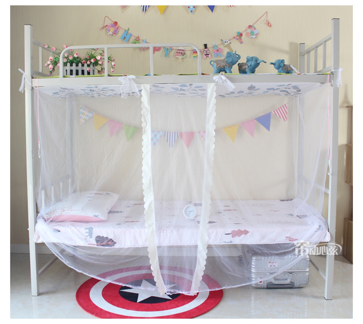 Ký túc xá sinh viên giường đơn chống muỗi phòng ngủ trên lầu bụi vải vuông 0,9 giường / 1,0m1,2 m cửa đơn giá mùng ngủ