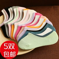 Thuyền vớ nữ cotton nông miệng silicone chống trượt mùa xuân và mùa hè mỏng phần sợi tre khử mùi vớ vô hình nữ vớ thấp giúp tất lưới nam thông hơi