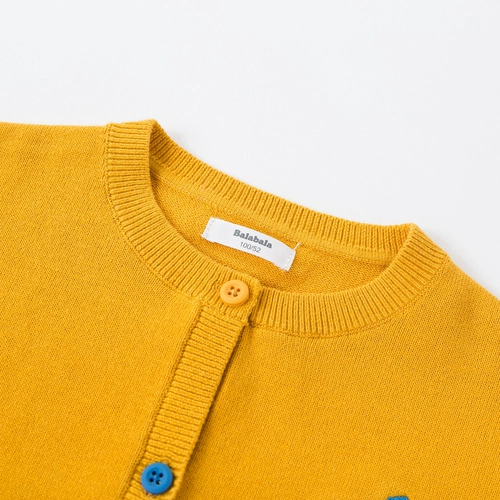 巴拉巴拉 Трикотажный свитер, детский белый осенний хлопковый кардиган, детская одежда