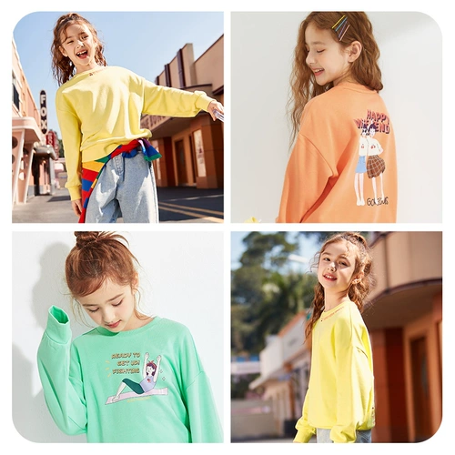 巴拉巴拉 Детская базовая приятная телу осенняя толстовка, в западном стиле, детская одежда, в корейском стиле