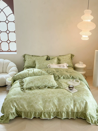 Комплект, шелковый двусторонний пододеяльник, летняя простыня, кровать, покрывало, французский стиль, 60 шт, 4 предмета