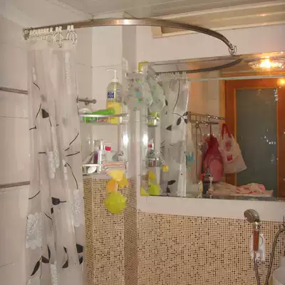 New shower curtain track curved shower curtain rod customized special-shaped U-shaped diamond shower curtain rod L-type track