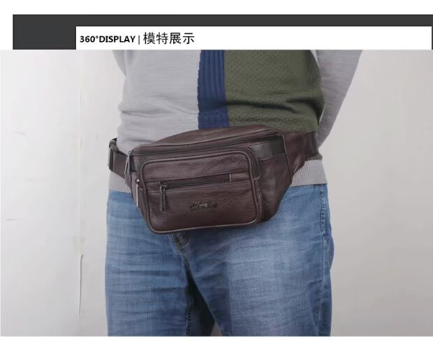 Túi nam nữ 2018 mới đa chức năng da không thấm nước da lộn Túi kinh doanh Hàn Quốc tiền mặt túi đeo hông vải bố