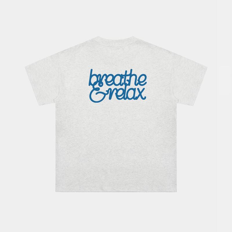 Breatherelax Relaxing Breathing Cursive Font Logo Summer Cool and Comfortable Short-Sleeve T-Shirt
