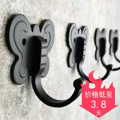 Punch-free single adhesive hook space aluminum powder room bathroom toilet wall hanging wall hook coat hook rear door