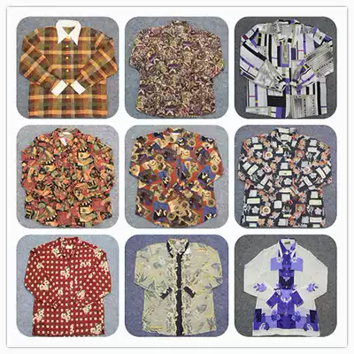 Retro vintage ancient spring and summer Sen women mix and match baroque golden chain oil painting shirt shirt lone product 411