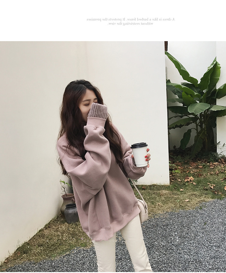 Áo bà bầu mặc áo khoác mùa thu cổ cao giả hai lớp nhung dày áo len trùm đầu mùa đông phiên bản Hàn Quốc của áo khoác rộng cỡ lớn mẫu áo bầu công sở