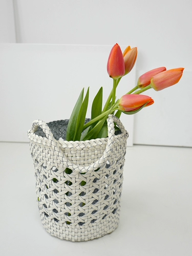 Кожаная плетеная портативная брендовая корзина, сумка через плечо, воловья кожа