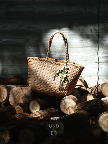 Кожаная плетеная льняная сумка, корзина для путешествий, из натуральной кожи