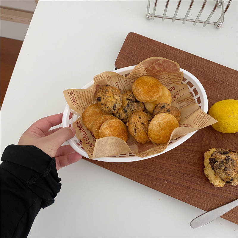 Po-Korea ins with color plastic simple basket fruit basket hamburger fries snack basket desktop storage