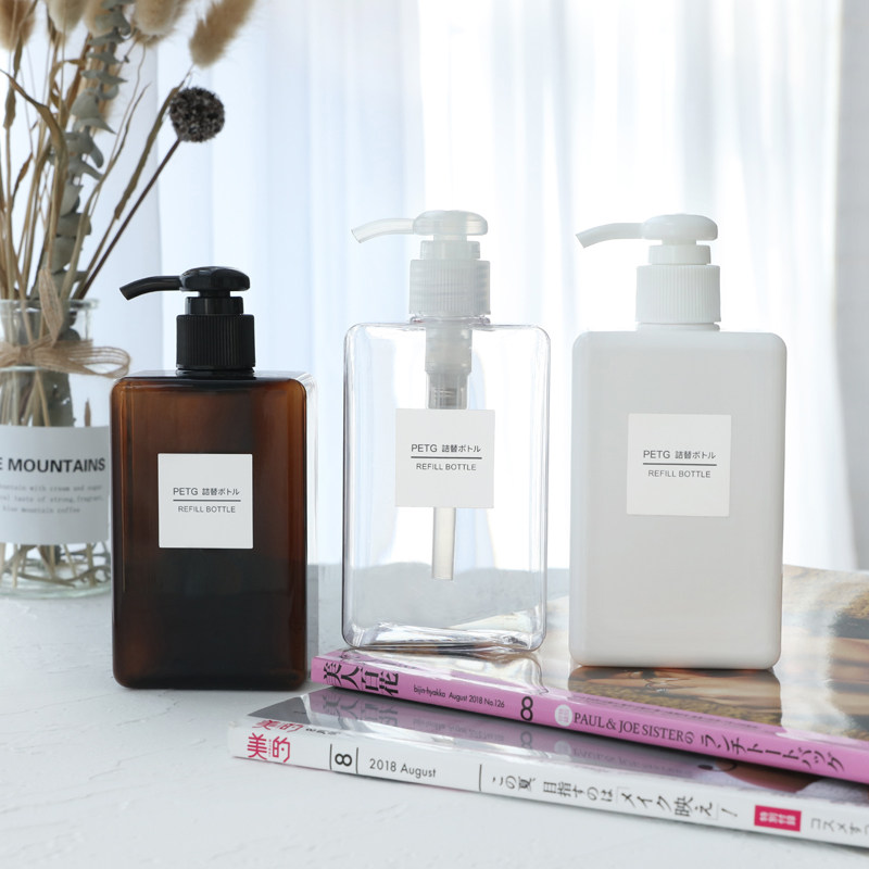 Shower gel lotion bottle shampoo bottle hand sanitizer bottle travel cosmetic bottle press plastic bottle transparent