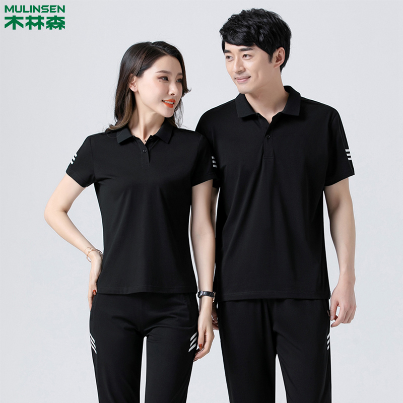 2023 Summer Men Black Polo Shirts Women Fashion Casual Sports Suit Custom Tooling Class Clothing Print Embroidery Logo-Taobao