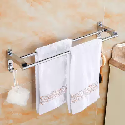 304 stainless steel towel rack Powder room bath towel rack hook bathroom rack Single pole towel pole toilet rack